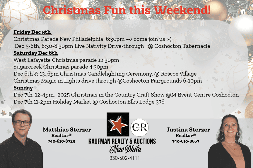 Picture of Christmas parade events in 2025 in Coshocton, New Philadelphia and Sugarcreek ohio